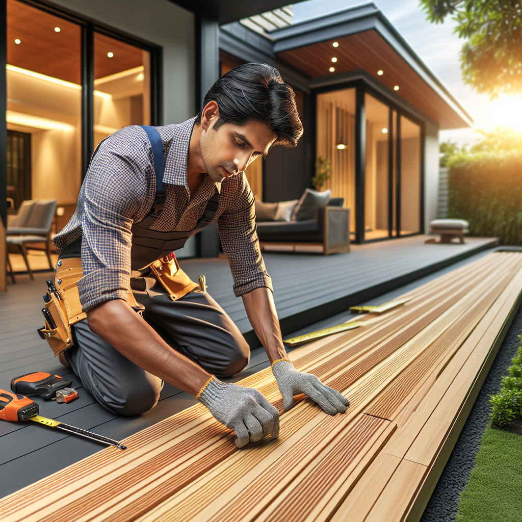 Professional deck construction project with skilled contractor